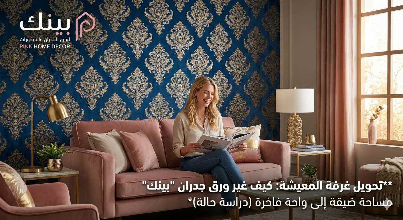 تحويل غرفة المعيشة: كيف غير ورق جدران "بينك" مساحة ضيقة إلى واحة فاخرة (دراسة حالة)